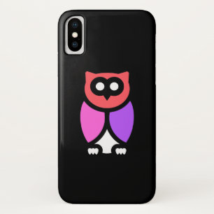 Night Owl, Beautiful Pink & Red, Abstract Pop Art iPhone X Case