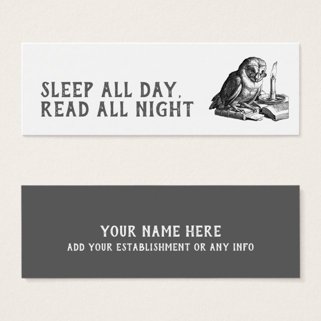 Night Owl Bookmark (Front & Back)