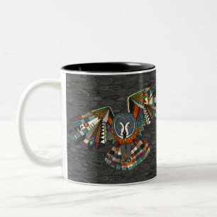 night owl charcoal Two-Tone coffee mug