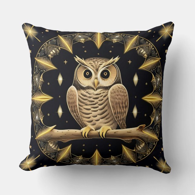 Night Owl Cosmic Fantasy Home Decor Cushion (Front)