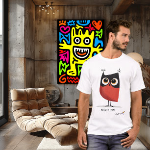 Night Owl Design   Original Style for Adults T-Shirt