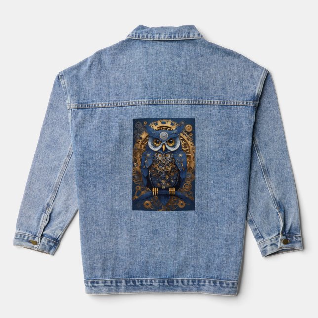 Night Owl Elegance: Introducing Our Latest Women's Denim Jacket (Back)