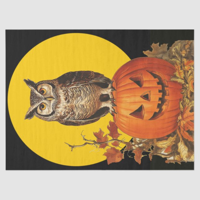 NIGHT OWL FULL MOON HALLOWEEN PARTY  TISSUE PAPER (Front)