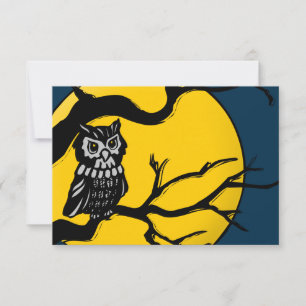 night owl halloween invitation