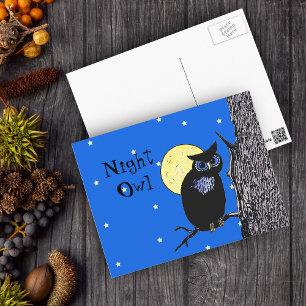 Night Owl in the Moon PostCard