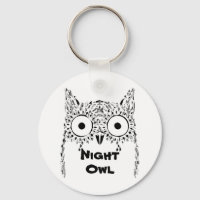 Night owl insomnia cute black and white
