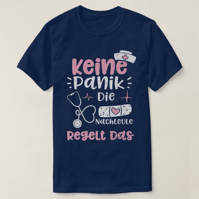 Night Owl Keine Panik Die Nachteule Regelt DasNurs T-Shirt (Design Front)
