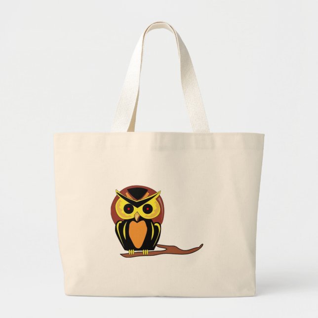 Night Owl Large Tote Bag (Front)