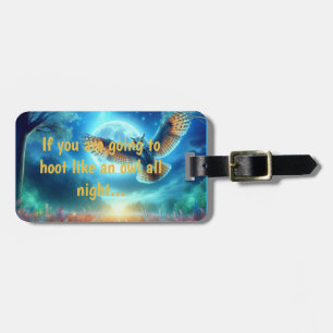 Night Owl & Morning Eagle: Celestial Journeys Luggage Tag