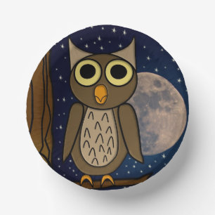 Night owl paper plate
