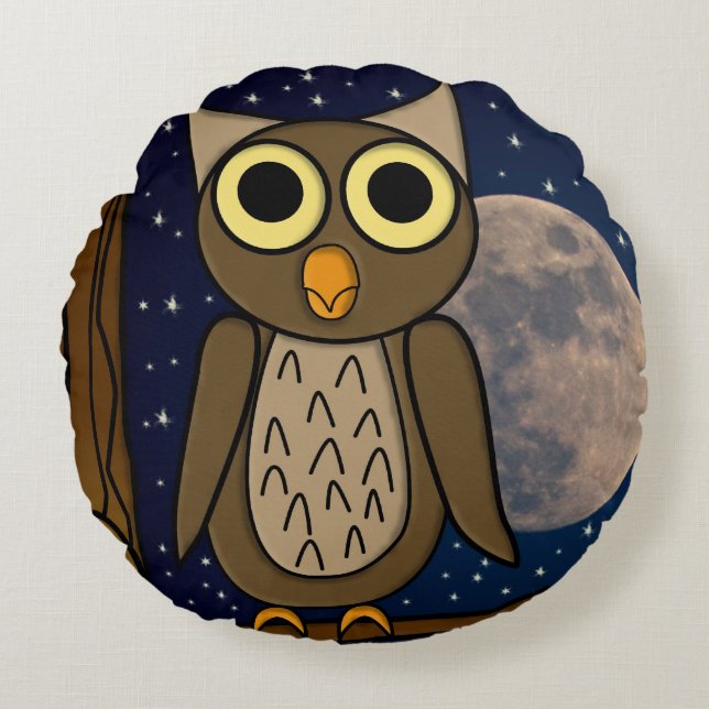 Night owl round cushion (Front)