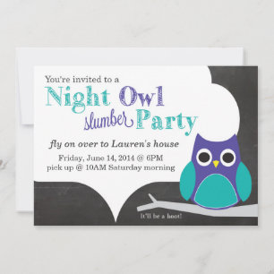 Night Owl Slumber Party Invitation