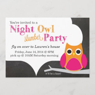 Night Owl Slumber Party Invitation