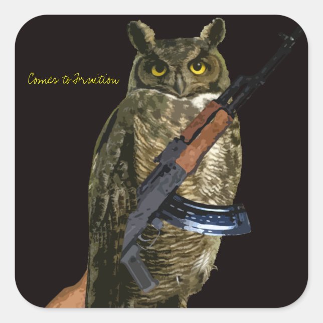 Night Owl Square Sticker (Front)