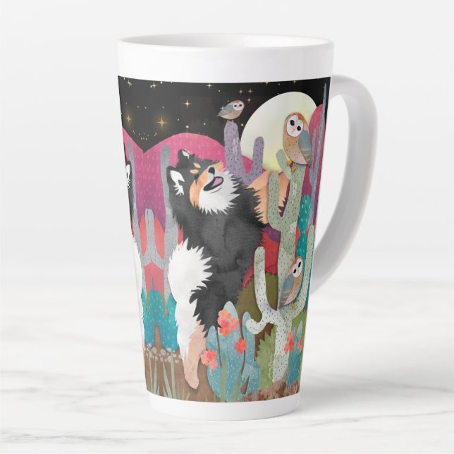 NIGHT OWLS Finnish Lapphund  Latte Mug (Right Angle)