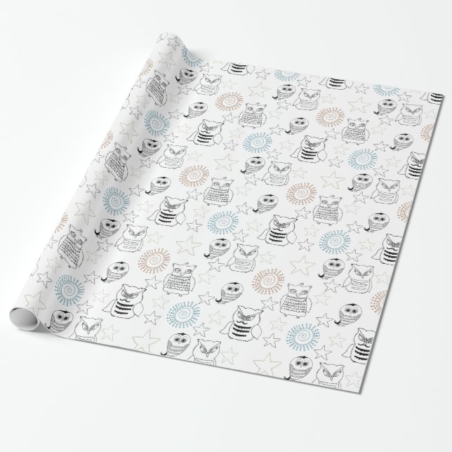 Night Owls Wrapping Paper (Unrolled)