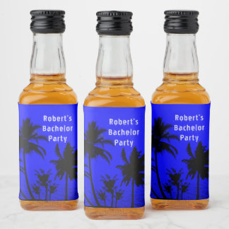 Night Palms Bachelor Party Liquor Bottle Label