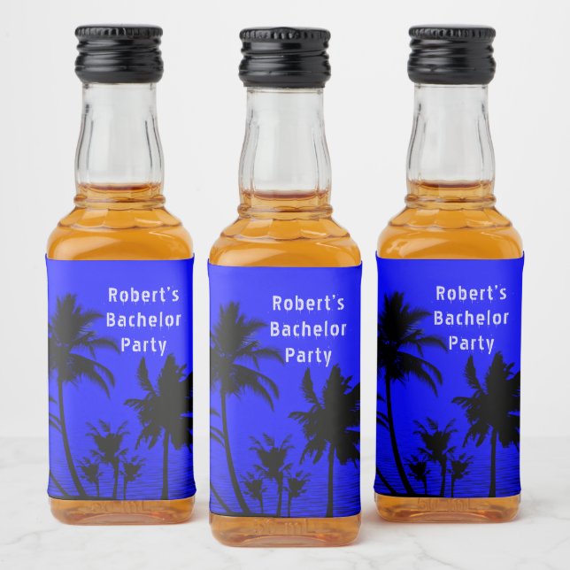 Night Palms Bachelor Party Liquor Bottle Label (Bottles)