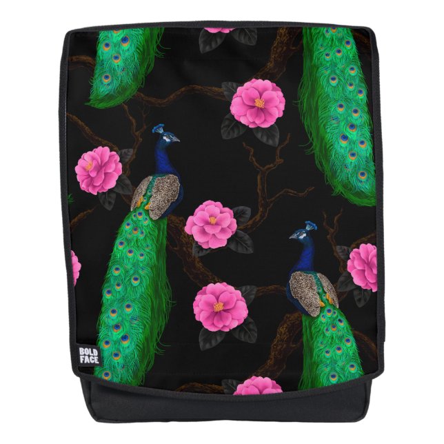 Night peacock garden backpack (Front)