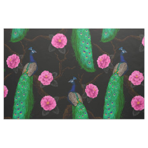 Night peacock garden fabric