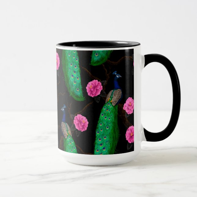 Night peacock garden mug (Right)
