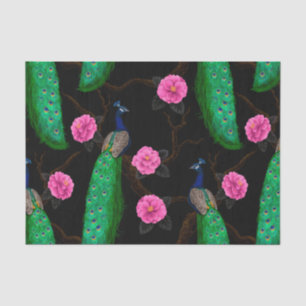 Night peacock garden tissue paper