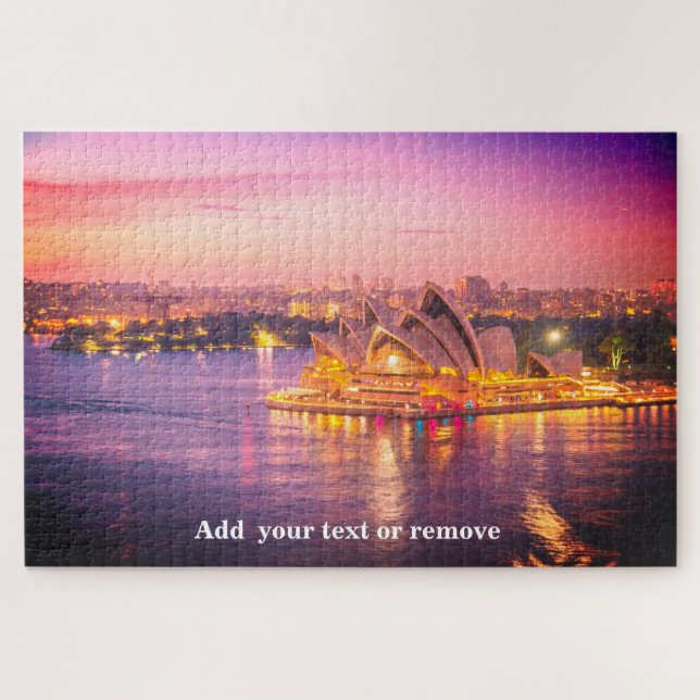 Night photo of Sydney and Opera House, Australia, Jigsaw Puzzle (Horizontal)