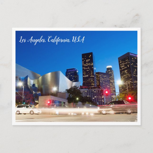 Night Photography | Downtown Los Angles California Postcard (Front)