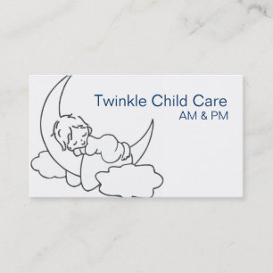 Night PM Nanny Child Day Care Babysitter Business Card