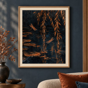 Night Pond Mirror Art Print