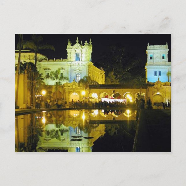 Night Ponds Water Balboa Park Postcard (Front)