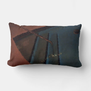 Night Pool Abstract Lumbar Cushion
