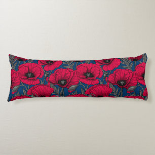 Night poppy garden body cushion