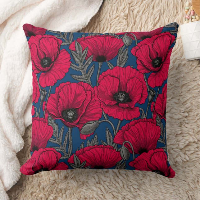 Night poppy garden cushion (Blanket)
