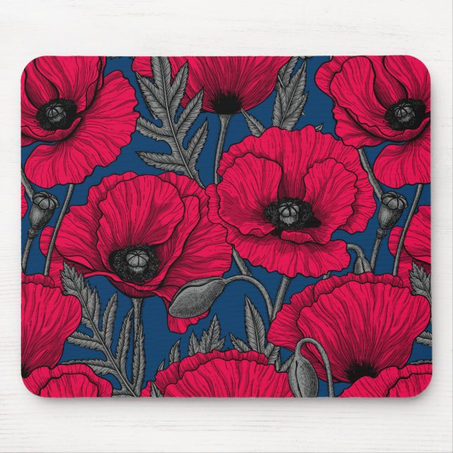 Night poppy garden mouse mat (Front)