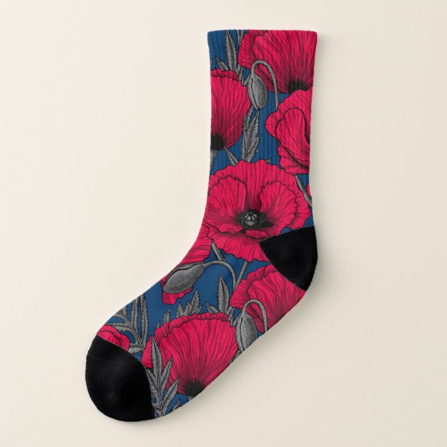 Night poppy garden socks (Left Outside)
