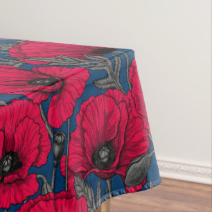 Night poppy garden tablecloth