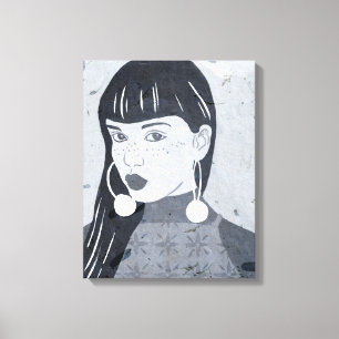 Night Portrait Glance Canvas Print