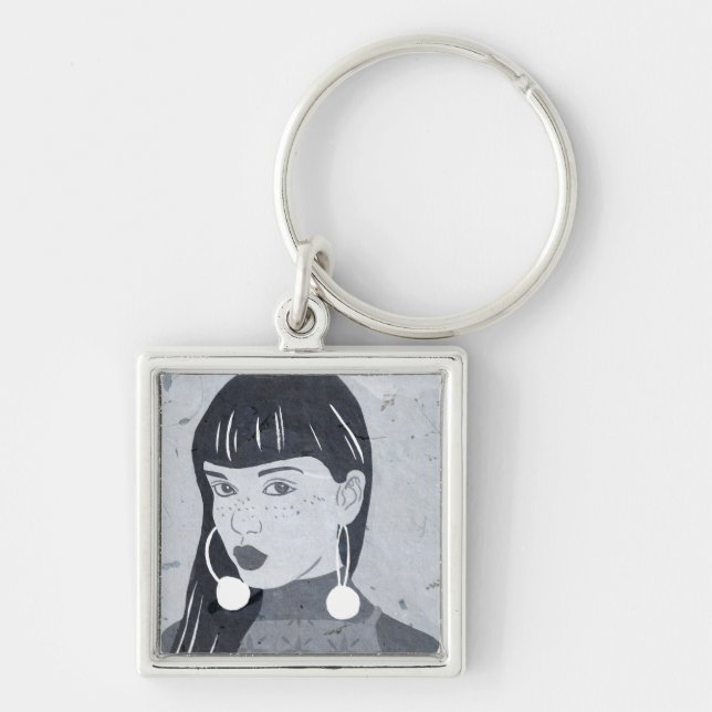 Night Portrait Glance Key Ring (Front)