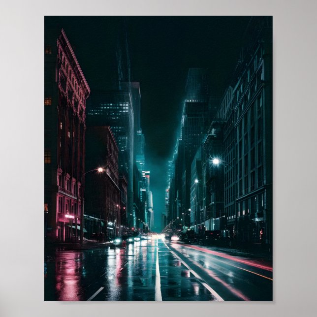 Night Pulse: Urban Vibrance Poster (Front)