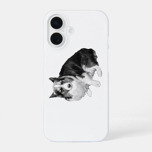 Night-Quiet Corgi iPhone 16 Case (Back)