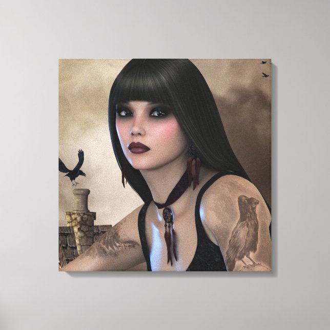 Night Raven Canvas Print (Front)