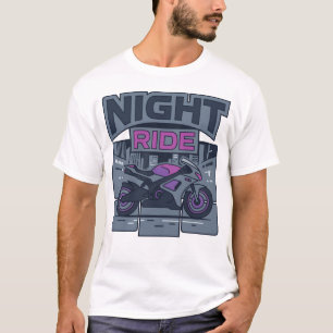 Night Ride Neon Urban Sportbike Biker Graphic T-Sh T-Shirt