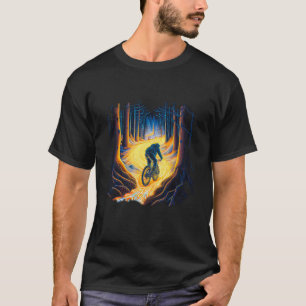 Night Rider Mountain Bike Fat Bike in the Woods T-Shirt
