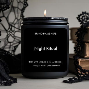 Night Ritual Candle   Minimalist Black & White Square Sticker
