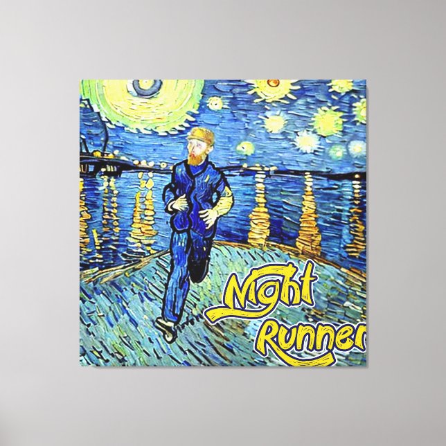 Night Runner Starry Night Canvas Print (Front)