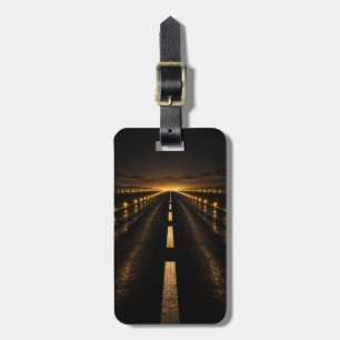 Night Runway Aviation Luggage Tag