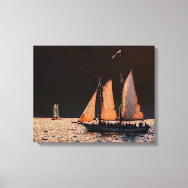 Night Sail - Key West, Florida Canvas Print (Front)
