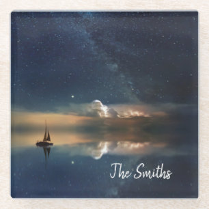 Night Sailing Glass Coaster