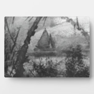Night Sailing Scene with Easel Plaque